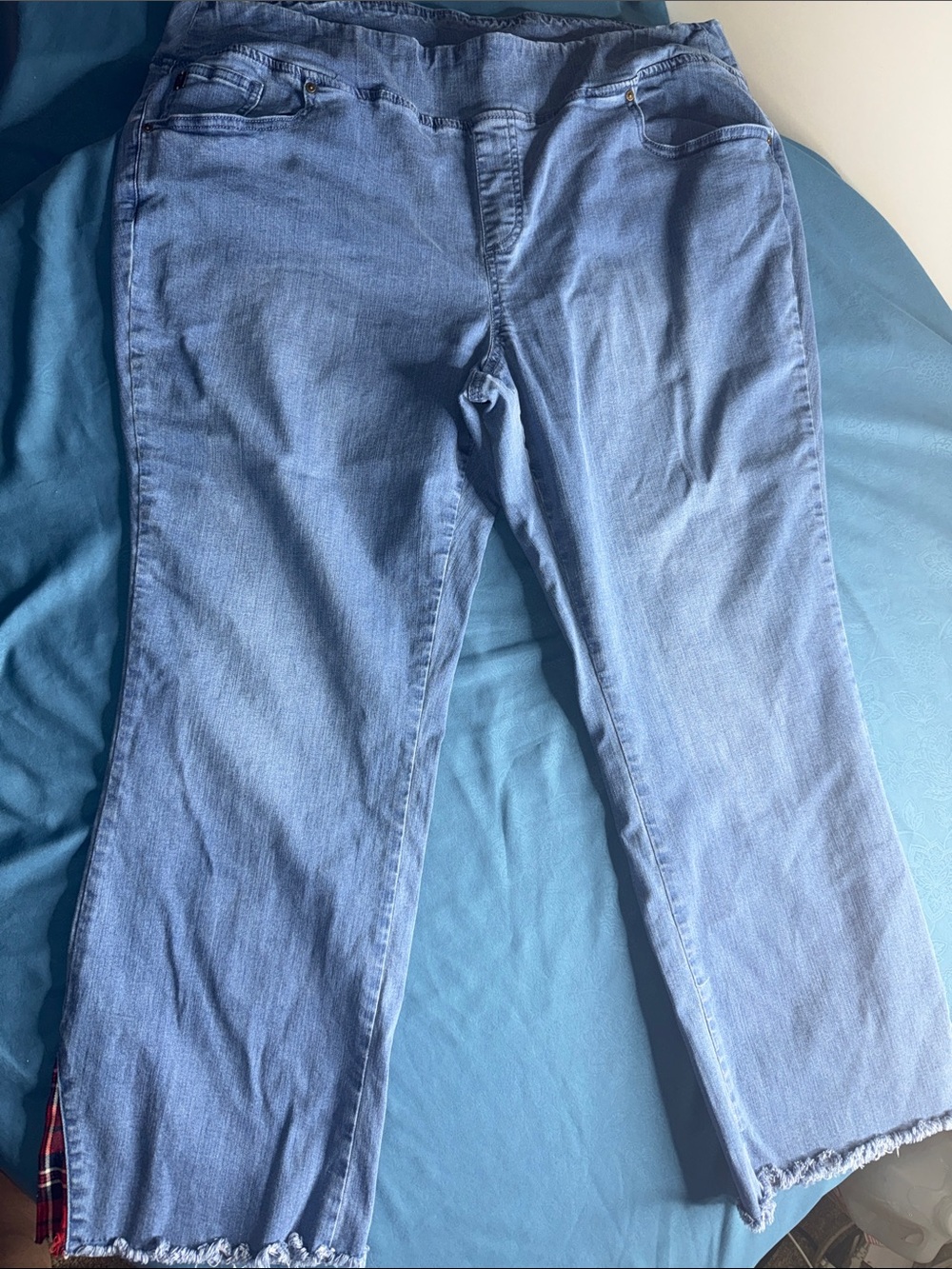 Belle by Kim Gravel Light Blue Denim Wide Leg Jeans
